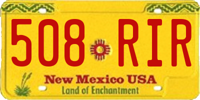 NM license plate 508RIR
