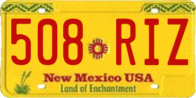 NM license plate 508RIZ