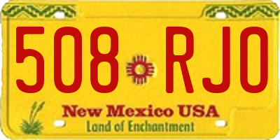 NM license plate 508RJO