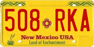 NM license plate 508RKA
