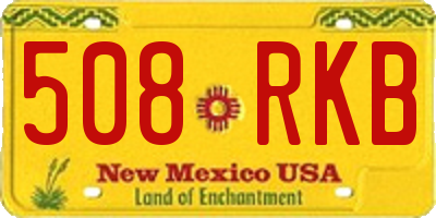 NM license plate 508RKB