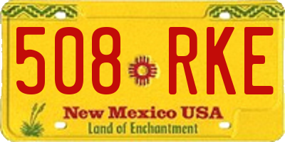 NM license plate 508RKE