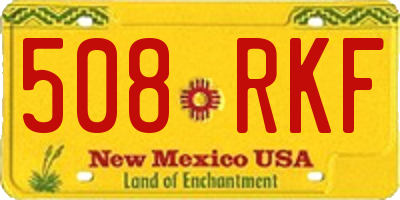 NM license plate 508RKF