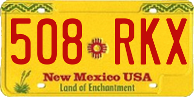 NM license plate 508RKX