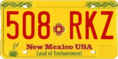 NM license plate 508RKZ