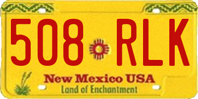 NM license plate 508RLK