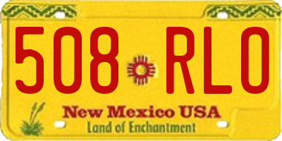 NM license plate 508RLO