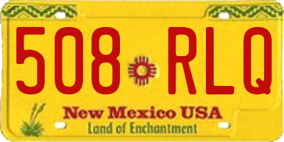 NM license plate 508RLQ