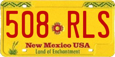 NM license plate 508RLS