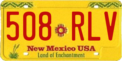 NM license plate 508RLV