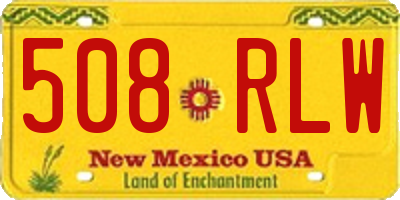 NM license plate 508RLW