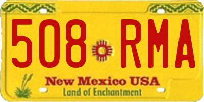 NM license plate 508RMA