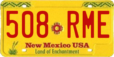NM license plate 508RME