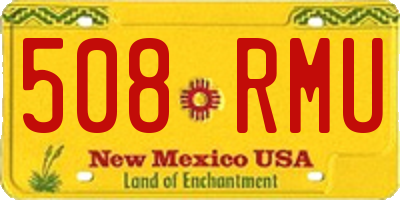 NM license plate 508RMU
