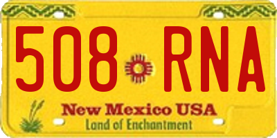 NM license plate 508RNA