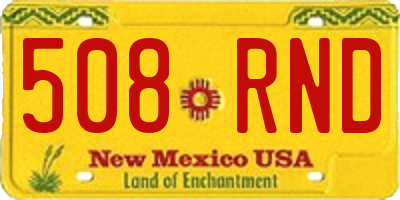 NM license plate 508RND