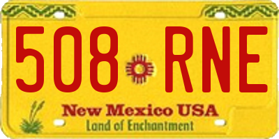NM license plate 508RNE