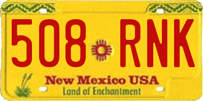 NM license plate 508RNK