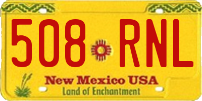 NM license plate 508RNL