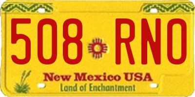 NM license plate 508RNO