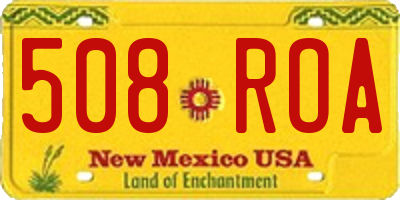 NM license plate 508ROA