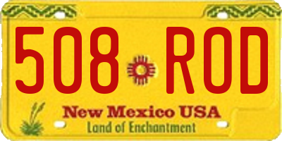 NM license plate 508ROD
