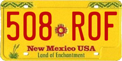 NM license plate 508ROF