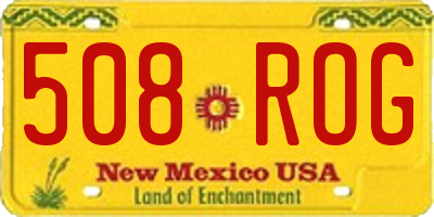 NM license plate 508ROG