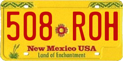 NM license plate 508ROH
