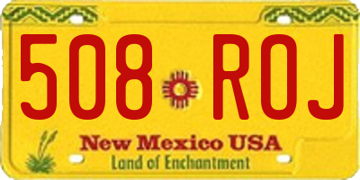 NM license plate 508ROJ