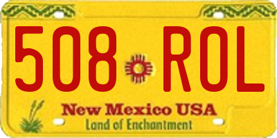 NM license plate 508ROL