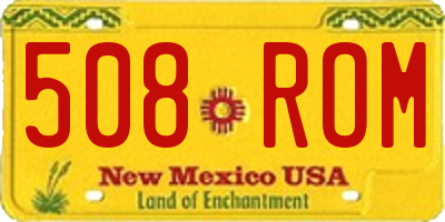 NM license plate 508ROM