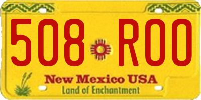 NM license plate 508ROO