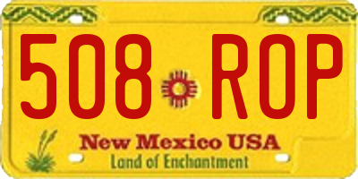 NM license plate 508ROP