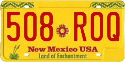 NM license plate 508ROQ