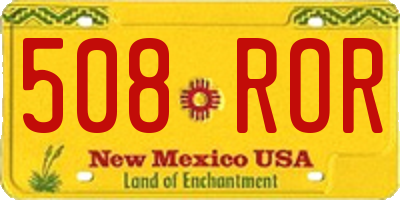 NM license plate 508ROR