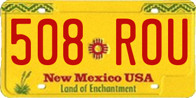 NM license plate 508ROU