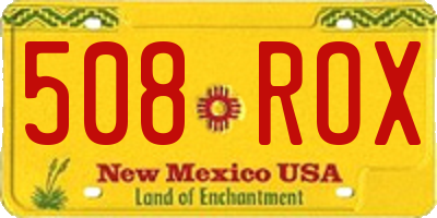 NM license plate 508ROX