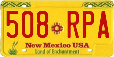 NM license plate 508RPA
