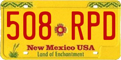 NM license plate 508RPD