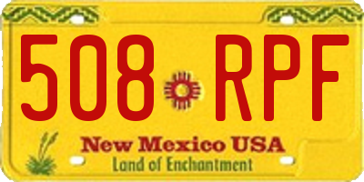 NM license plate 508RPF