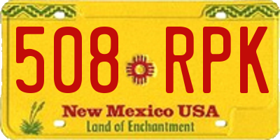 NM license plate 508RPK
