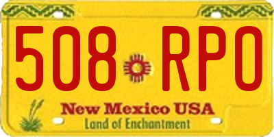 NM license plate 508RPO