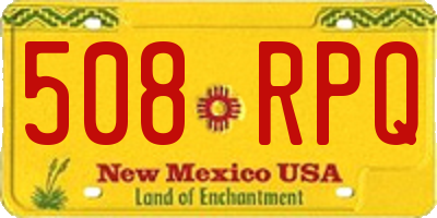 NM license plate 508RPQ