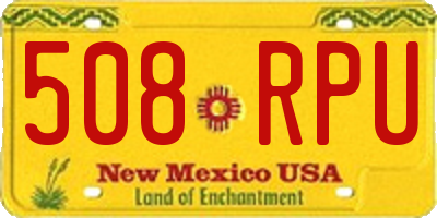 NM license plate 508RPU