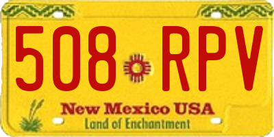 NM license plate 508RPV