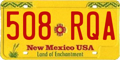 NM license plate 508RQA