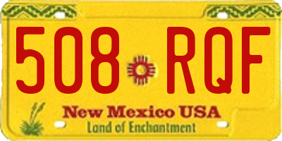NM license plate 508RQF