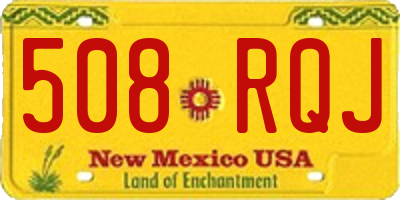 NM license plate 508RQJ