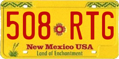 NM license plate 508RTG